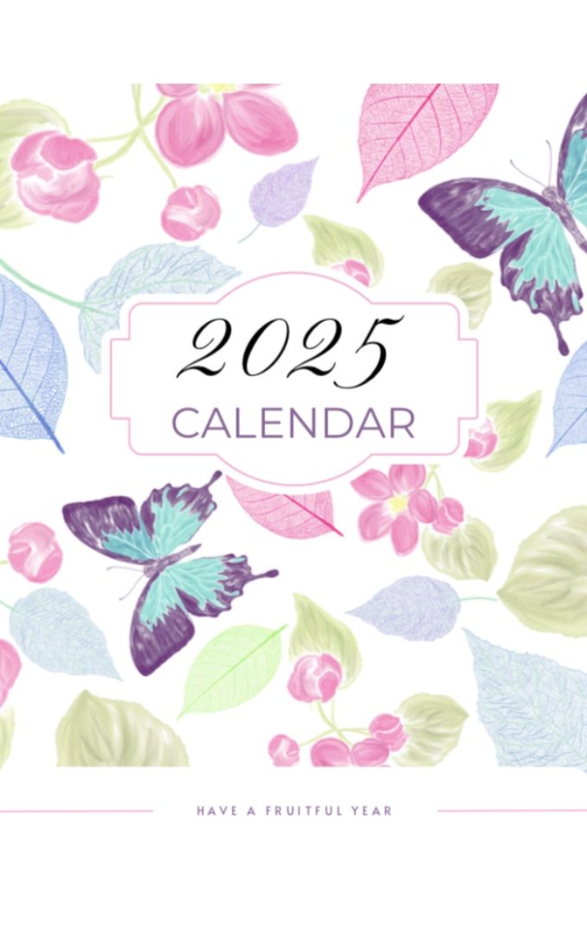 2025 Calendar pink