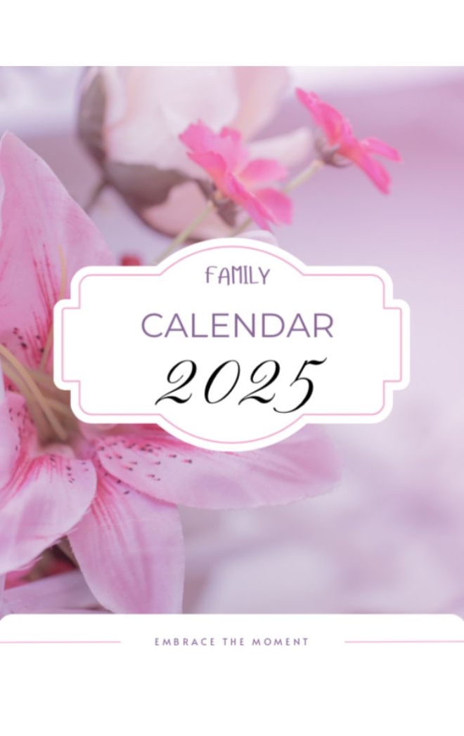 Family Calendar 2025 Pink